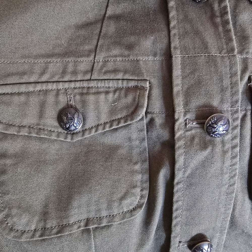 LAUREN JEANS COMPANY Short sleeve military‎ belted green jacket size small - Picture 7 of 11